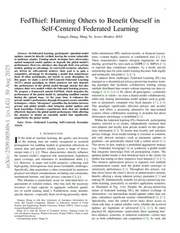 FedThief: Harming Others to Benefit Oneself in Self-Centered Federated Learning