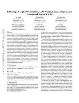 KVComp: A High-Performance, LLM-Aware, Lossy Compression Framework for KV Cache