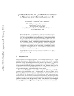 Quantum Circuits for Quantum Convolutions: A Quantum Convolutional Autoencoder