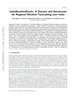 IndiaWeatherBench: A Dataset and Benchmark for Data-Driven Regional Weather Forecasting over India