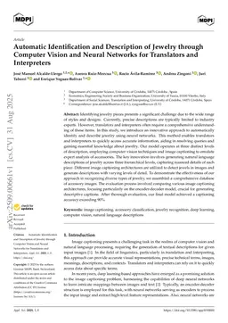 Automatic Identification and Description of Jewelry Through Computer Vision and Neural Networks for Translators and Interpreters