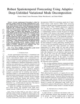 Robust Spatiotemporal Forecasting Using Adaptive Deep-Unfolded Variational Mode Decomposition