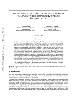 On Verifiable Legal Reasoning: A Multi-Agent Framework with Formalized Knowledge Representations
