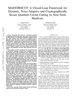 MAESTROCUT: Dynamic, Noise-Adaptive, and Secure Quantum Circuit Cutting on Near-Term Hardware