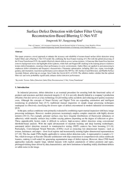 Surface Defect Detection with Gabor Filter Using Reconstruction-Based Blurring U-Net-ViT