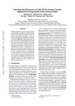 Unlocking the Effectiveness of LoRA-FP for Seamless Transfer Implantation of Fingerprints in Downstream Models
