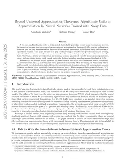 Beyond Universal Approximation Theorems: Algorithmic Uniform Approximation by Neural Networks Trained with Noisy Data