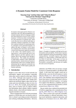 A Dynamic Fusion Model for Consistent Crisis Response