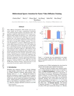 Bidirectional Sparse Attention for Faster Video Diffusion Training
