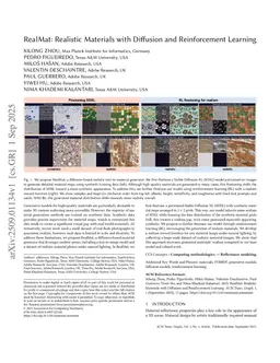 RealMat: Realistic Materials with Diffusion and Reinforcement Learning