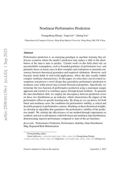 Nonlinear Performative Prediction