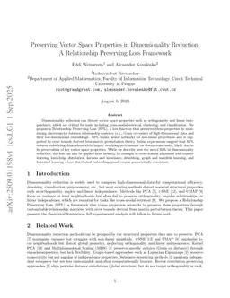 Preserving Vector Space Properties in Dimensionality Reduction: A Relationship Preserving Loss Framework