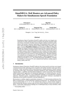SimulMEGA: MoE Routers are Advanced Policy Makers for Simultaneous Speech Translation
