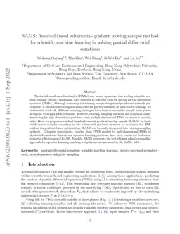 RAMS: Residual-based adversarial-gradient moving sample method for scientific machine learning in solving partial differential equations