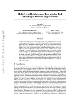Multi-Agent Reinforcement Learning for Task Offloading in Wireless Edge Networks