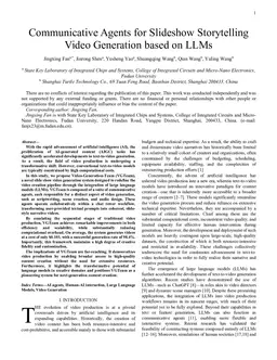 Communicative Agents for Slideshow Storytelling Video Generation based on LLMs