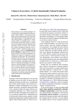 Culture is Everywhere: A Call for Intentionally Cultural Evaluation