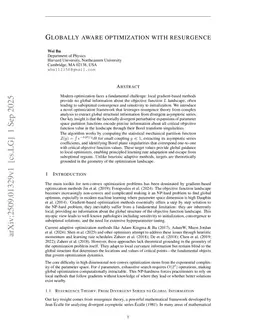 Globally aware optimization with resurgence