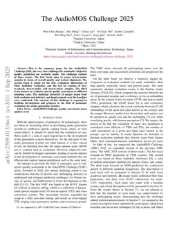 The AudioMOS Challenge 2025