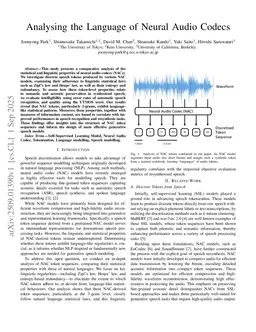 Analysing the Language of Neural Audio Codecs