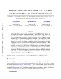Evaluating the stability of model explanations in instance-dependent cost-sensitive credit scoring