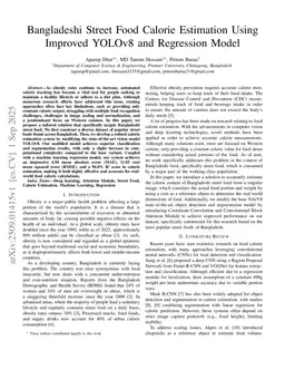 Bangladeshi Street Food Calorie Estimation Using Improved YOLOv8 and Regression Model