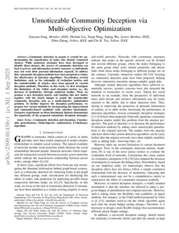 Unnoticeable Community Deception via Multi-objective Optimization