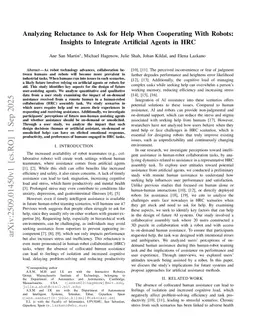 Analyzing Reluctance to Ask for Help When Cooperating With Robots: Insights to Integrate Artificial Agents in HRC
