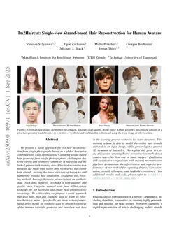 Im2Haircut: Single-view Strand-based Hair Reconstruction for Human Avatars