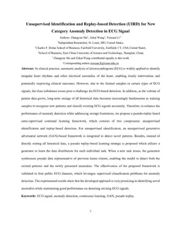 Unsupervised Identification and Replay-based Detection (UIRD) for New Category Anomaly Detection in ECG Signal