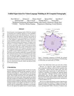 Unified Supervision For Vision-Language Modeling in 3D Computed Tomography