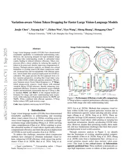 Variation-aware Vision Token Dropping for Faster Large Vision-Language Models