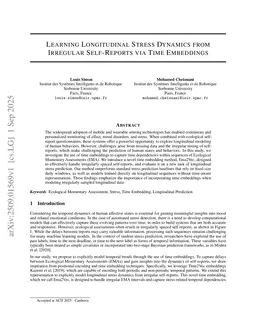 Learning Longitudinal Stress Dynamics from Irregular Self-Reports via Time Embeddings