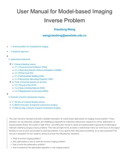 User Manual for Model-based Imaging Inverse Problem