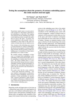 Testing the assumptions about the geometry of sentence embedding spaces: the cosine measure need not apply
