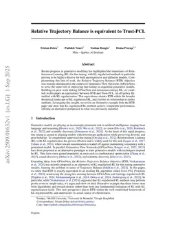 Relative Trajectory Balance is equivalent to Trust-PCL