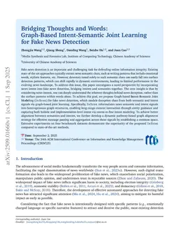 Bridging Thoughts and Words: Graph-Based Intent-Semantic Joint Learning for Fake News Detection