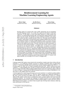 Reinforcement Learning for Machine Learning Engineering Agents