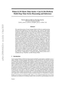 When LLM Meets Time Series: Can LLMs Perform Multi-Step Time Series Reasoning and Inference
