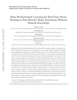 Deep Reinforcement Learning for Drone Route Optimization in Post-Disaster Road Assessment