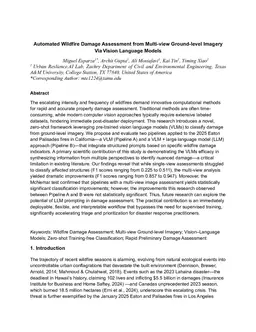 Automated Wildfire Damage Assessment from Multi view Ground level Imagery Via Vision Language Models