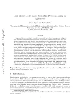 Non-Linear Model-Based Sequential Decision-Making in Agriculture