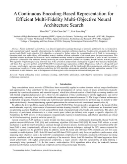 A Continuous Encoding-Based Representation for Efficient Multi-Fidelity Multi-Objective Neural Architecture Search