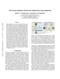 2D Gaussian Splatting with Semantic Alignment for Image Inpainting
