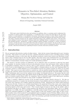 Dynamics in Two-Sided Attention Markets: Objective, Optimization, and Control