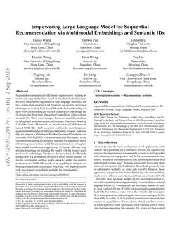 Empowering Large Language Model for Sequential Recommendation via Multimodal Embeddings and Semantic IDs