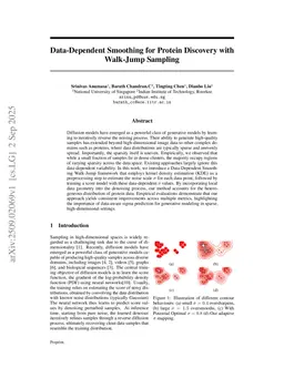Data-Dependent Smoothing for Protein Discovery with Walk-Jump Sampling