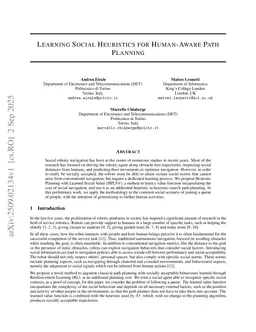 Learning Social Heuristics for Human-Aware Path Planning