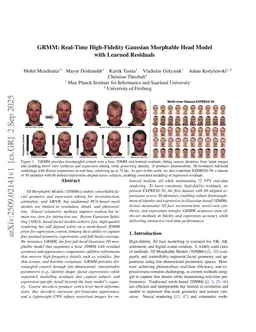 GRMM: Real-Time High-Fidelity Gaussian Morphable Head Model with Learned Residuals
