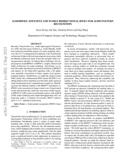AudioRWKV: Efficient and Stable Bidirectional RWKV for Audio Pattern Recognition